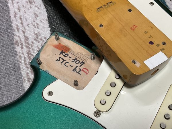 Fender Japan ST-62 STC-62 ORDER MADE Stratocaster MADE IN JAPAN Jシリアル フジゲン製 フェンダー ストラトキャスター ギター グリーンの画像10