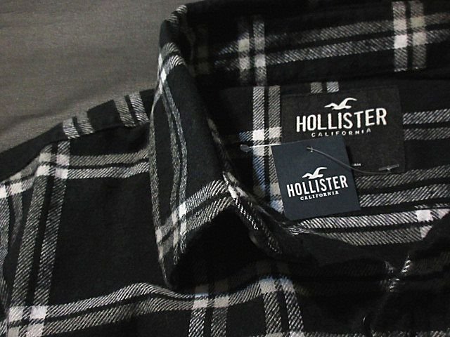  genuine article regular * Hollister * flannel shirt #S# black # new goods #2633-908 tartan check # cotton 100%