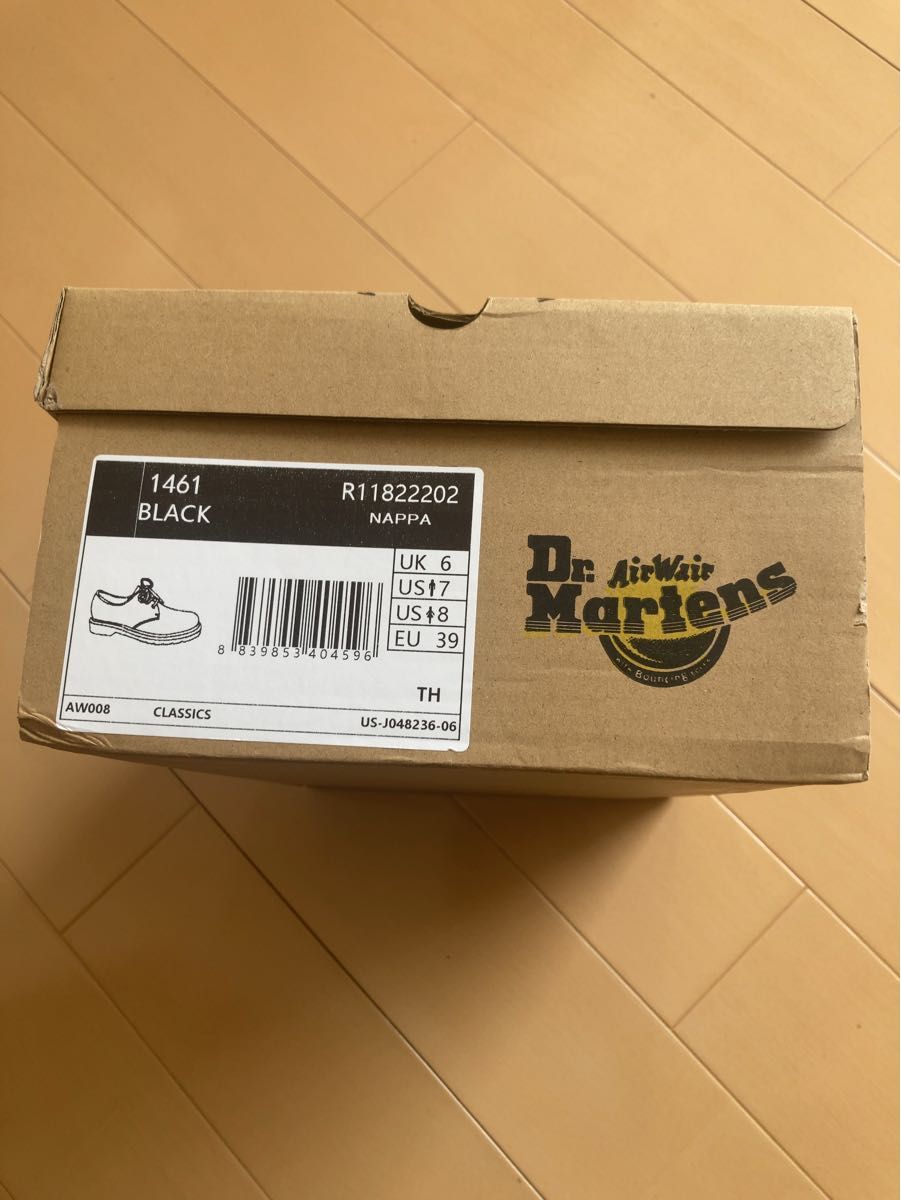 【新品】Dr.マーチン 3ホール 24.5cm 黒、並行輸入正規品 未使用