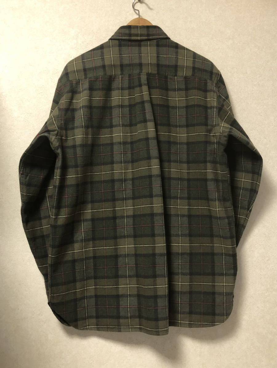 良配色◎90's~ L.L.Bean エルエルビーン シャモアクロス チェック 長袖 シャツ 緑 M-R 国内L位 90s 00s フランネル ネルシャツ ビンテージ_画像2