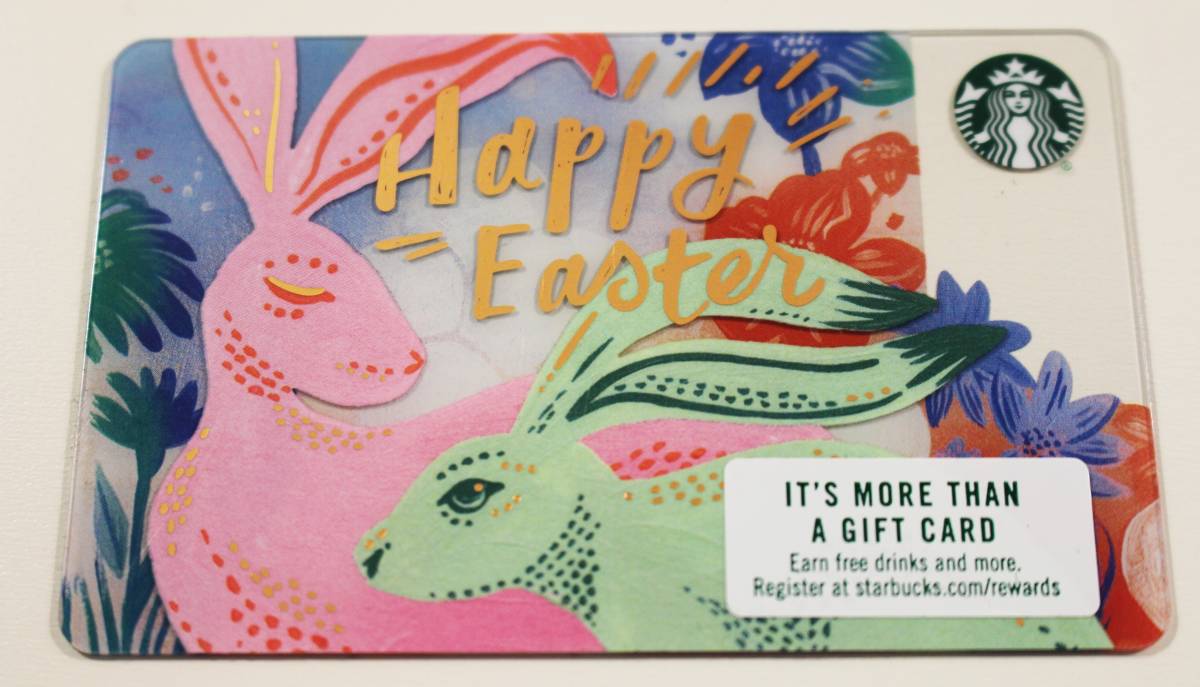 北米アメリカUSAスターバックスカード2018イースター 海外スタバカード うさぎ Happy Easter_画像2