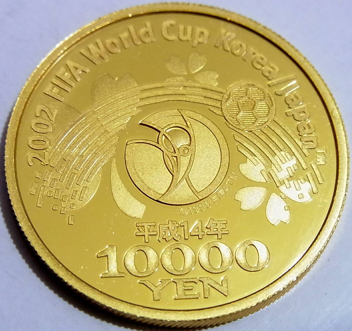 2002 FIFA ワールドカップ記念1万円金貨 平成14年K24  15.6g(15.66g)日韓ワールドカップ記念硬貨ゴールド日本国10000円コイン地金プルーフ