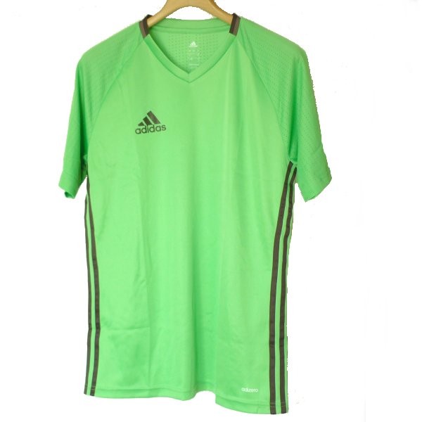 新品未使用◆送料無料◆(O)(XL) アディダス adidas 緑VネッククライマクールTシャツ/黄緑/グリーン_画像1