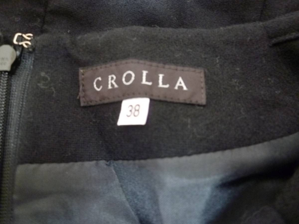 CROLLA/クローラ♪黒肩2段フリルフォーマルワンピース38/ブラック結婚式ワールド♪217_画像5