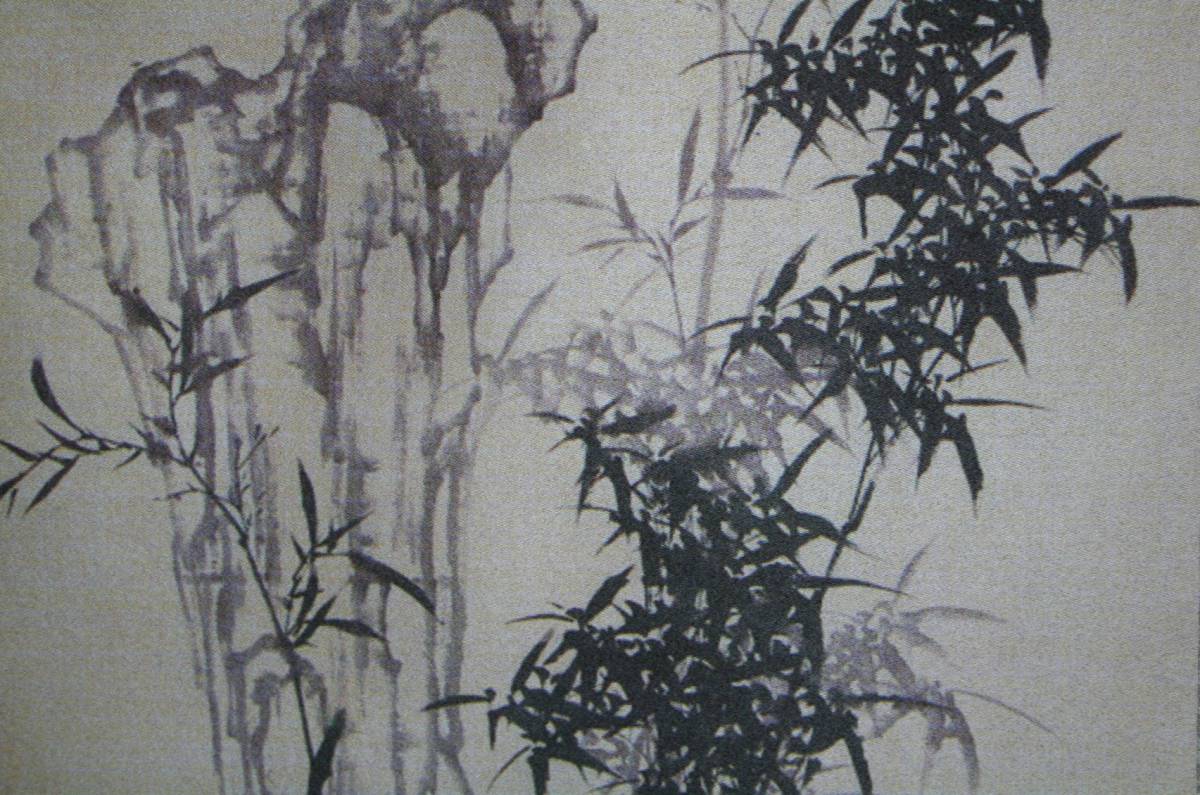 掛軸　鄭板橋　竹子水墨画　絹布画複製　　　Q054