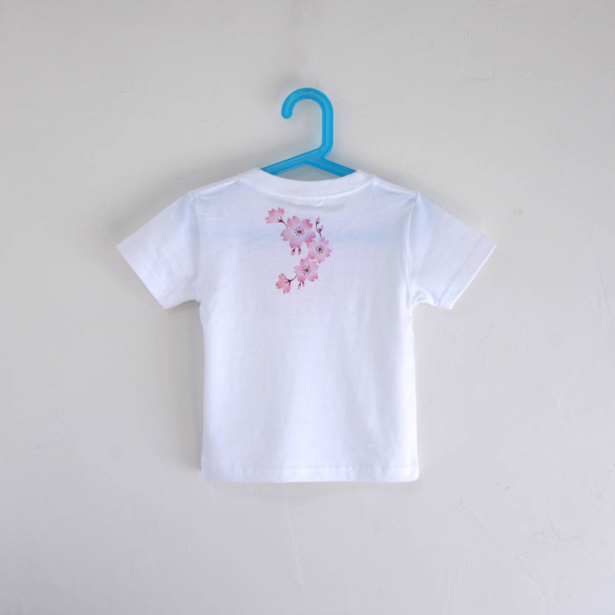  child clothes Kids T-shirt 120 size white corsage Sakura pattern T-shirt hand made hand .. T-shirt peace pattern spring present 