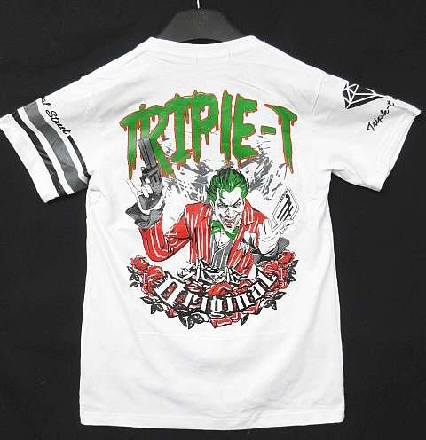 【送料無料】 【新品】TRIPPLE T トリプルT 半袖Tシャツ HIP-HOP ギャングスタイル 白 Mサイズ ■L17998-180315-40-3_画像1