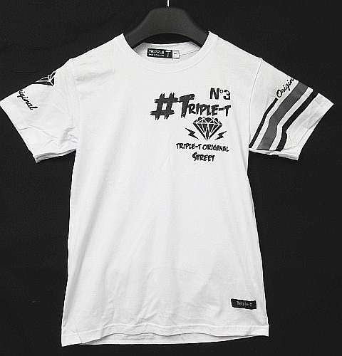 【送料無料】【新品】TRIPPLE T トリプルT 半袖Tシャツ ガールプリント HIP-HOP ギャングスタイル 白 Mサイズ ■L17983-180315-40-3_画像3