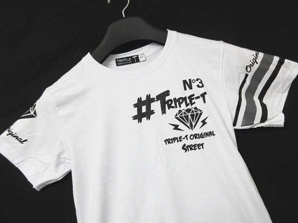 【送料無料】 【新品】TRIPPLE T トリプルT 半袖Tシャツ HIP-HOP ギャングスタイル 白 Mサイズ ■L17808-180315-40-3_画像4