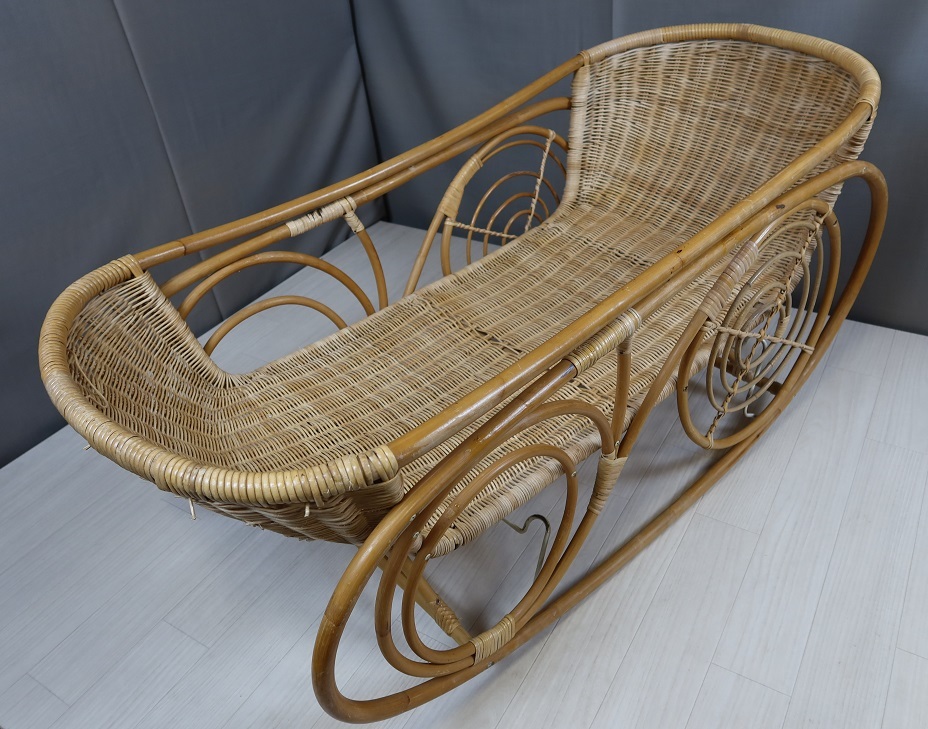 T113] Sapporo taking over possible cradle rattan wistaria antique crib Vintage Vintage basket retro 