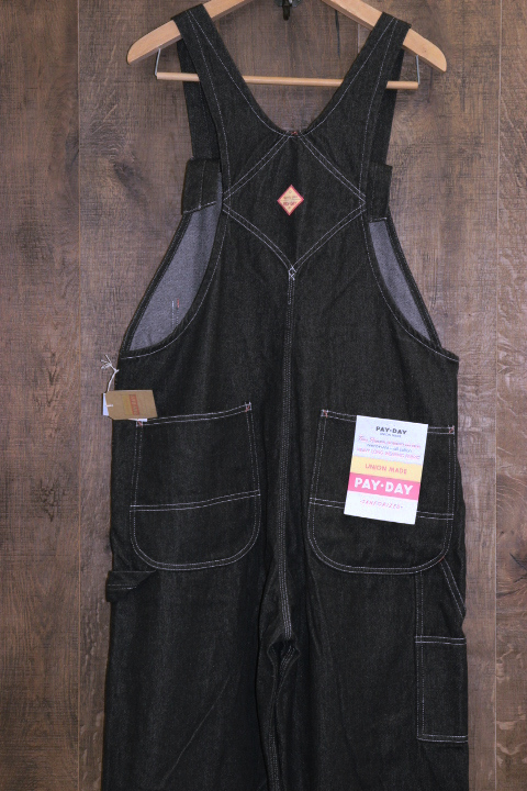 未使用 PAYDAY (ペイデイ) 40s DENIM OVERALLS デニム オーバーオール / サロペット / 40 / ブラック インディゴ / ワークウェア_画像7