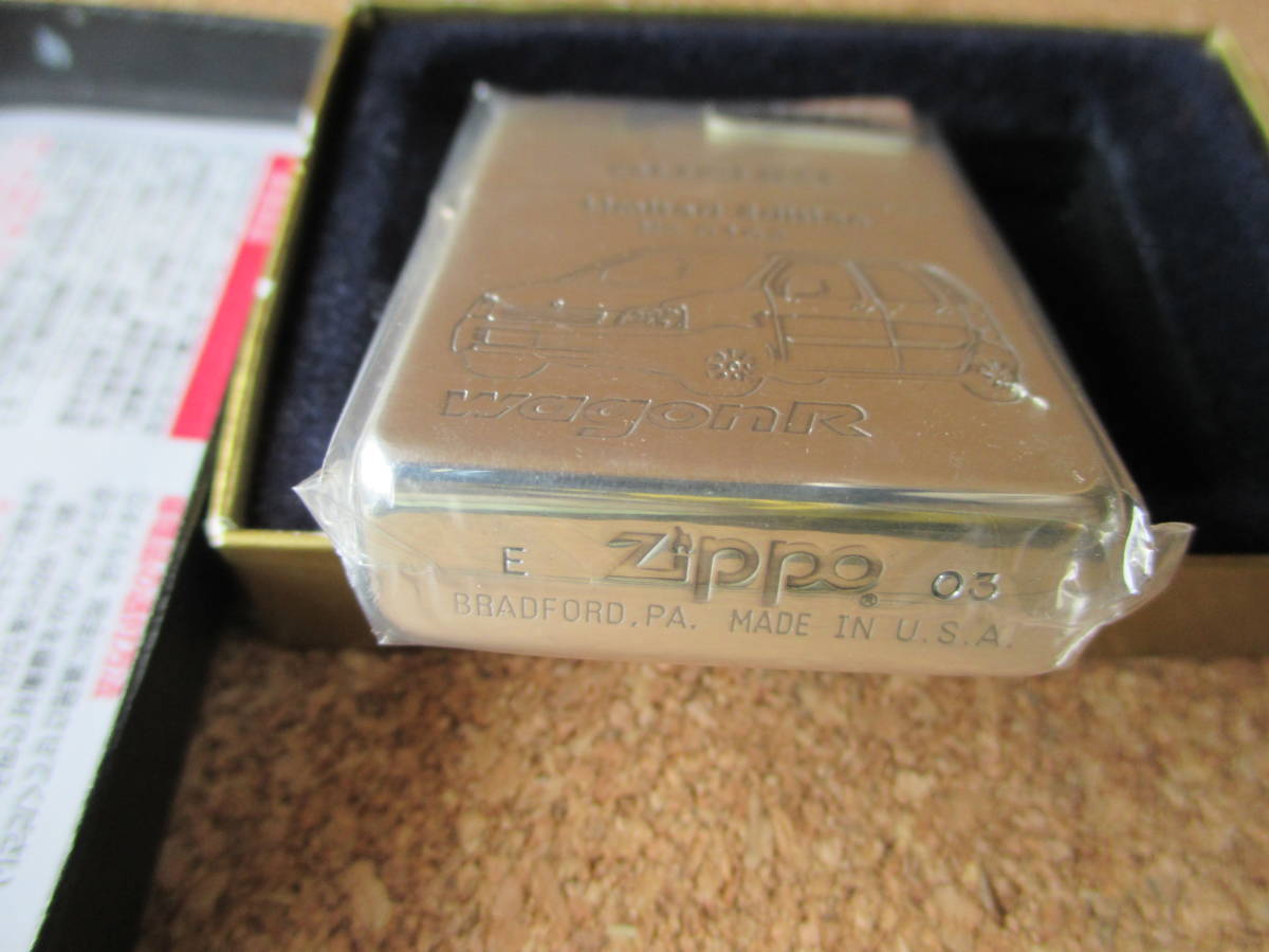 ZIPPO 『SUZUKI wagonR スズキ ワゴンR 限定品』2003年5月製造 初期 現在CM 草刈正雄 広瀬すず オイルライター ジッポ 廃版激レア 未使用品