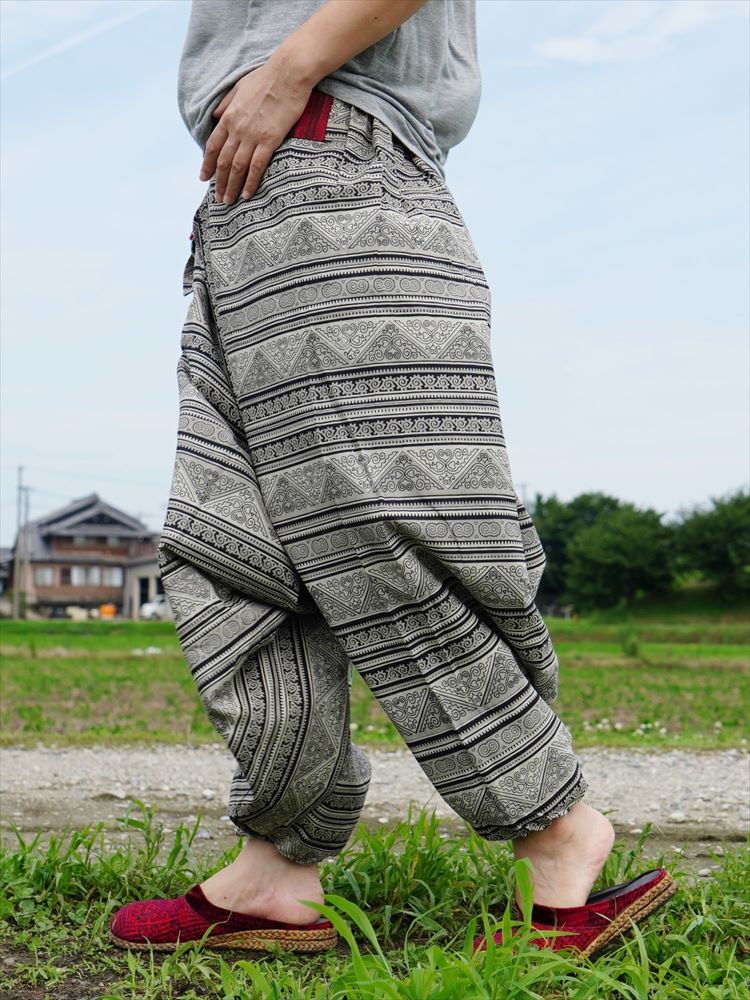  ethnic sarouel pants ethnic pattern race cloth including carriage * new goods B*naga group cotton cloth Asian monkey L yoga unisex 