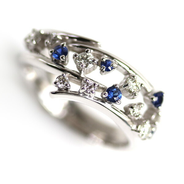 「かわいい~!」 サファイア0.20ct リング・指輪 ホワイトゴールド K18WG ダイヤモンド0.27ct 極美品 中古 レディース MR5626 6.4g 12号 サファイア 「かわいい~!」 サファイア0.20ct リング・指輪 ホワイトゴールド K18WG ダイヤモンド0.27ct 極美品 中古 レディース MR5626 6.4g 12号 サファイア