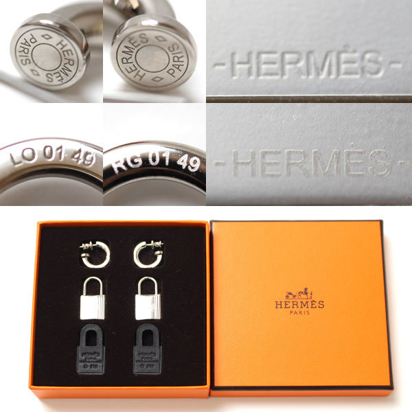 HERMES エルメス メタル レザー オーケリー スウィフト ピアス
