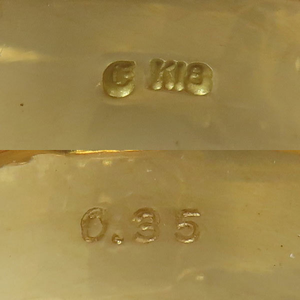 K18YG イエローゴールド リング・指輪 ダイヤモンド0.35ct 17号 12.4g メンズ  美品 - 3