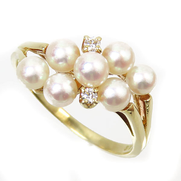 MIKIMOTO ミキモト K18YG イエローゴールド アコヤ真珠 リング・指輪