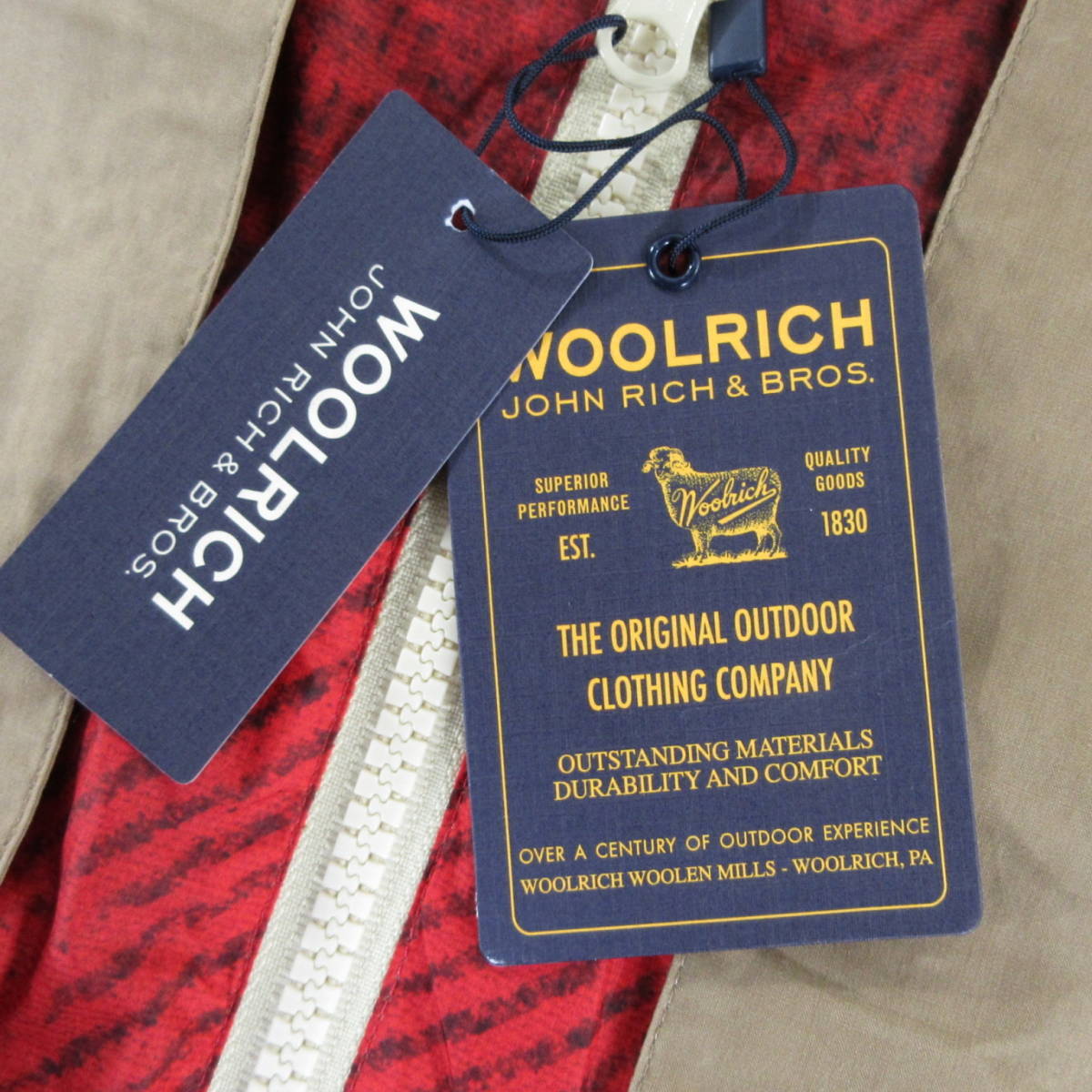 新品 未使用 定価10.4万 イタリヤ製 WOOLRICH×GRIFFIN ウールリッチ グリフィン LOVELAND リバーシブル ジャケット M レッド_画像7