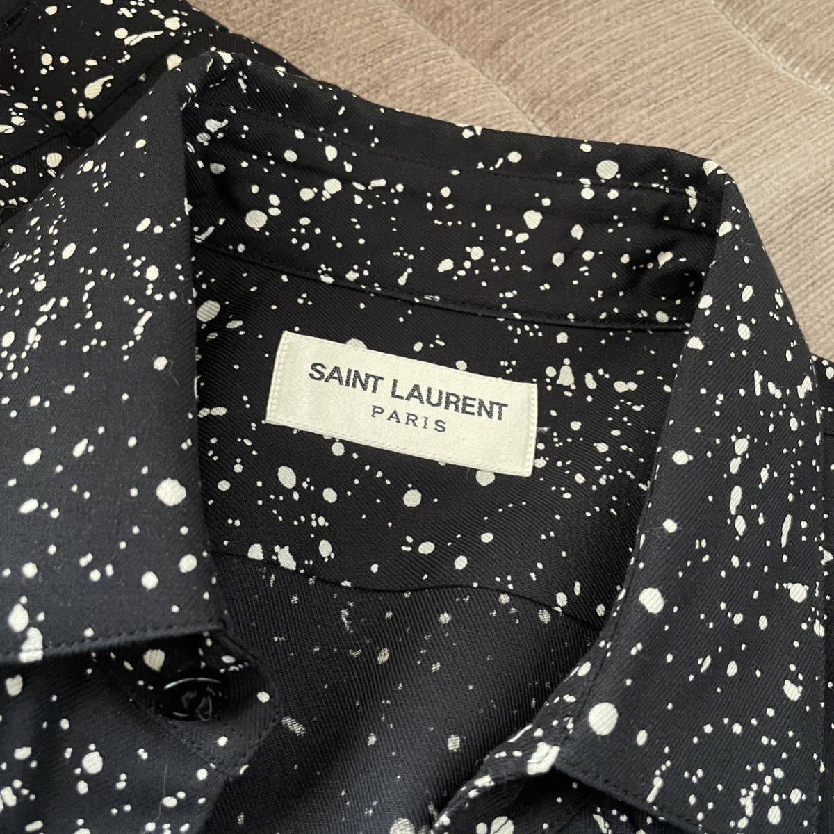 ロングスリ 【激レア】サンローラン スプラッターシャツ SAINT LAURENT