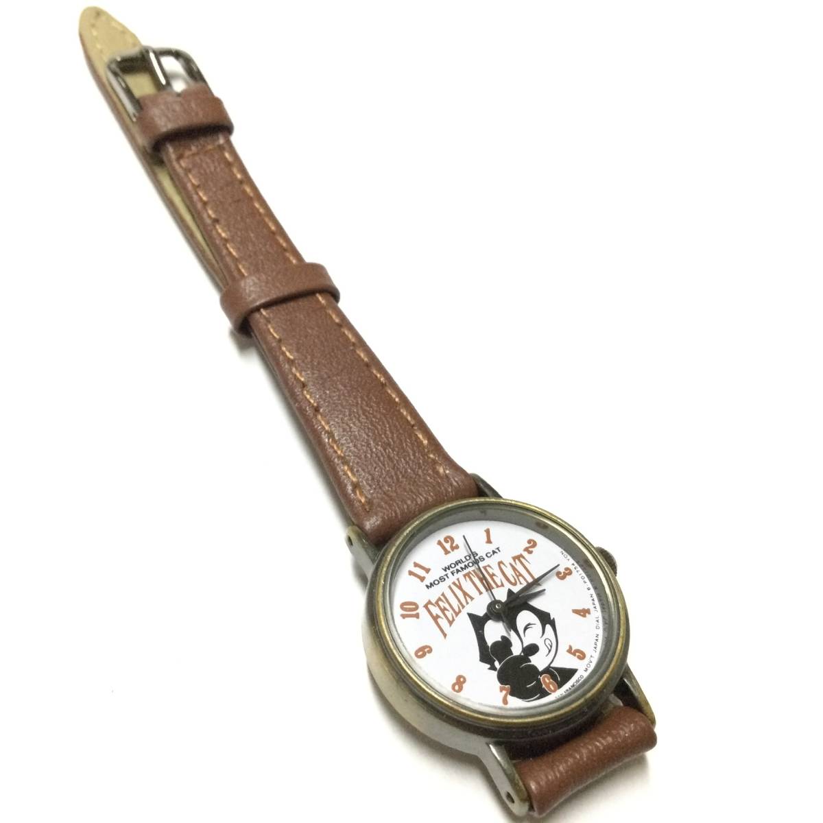 [ rare Vintage * retro, new goods unused ] Citizen FELIX THE CAT Felix * The * cat analogue wristwatch character watch 