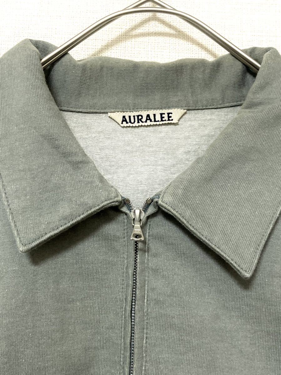 オーラリー　AURALEE ハーフジップ　シャツ　ハード　コットン　メンズ　グレー　アノラック 4 ポケット　グレー　半袖　ハーフスリーブ