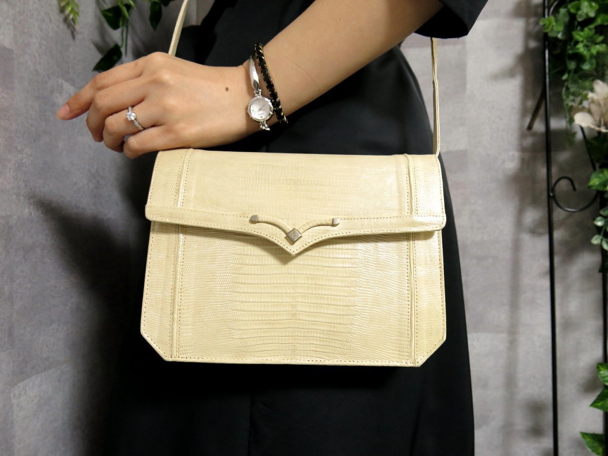 ○COMTESSE コンテス○リザード 本 トカゲ 革○2way ショルダー