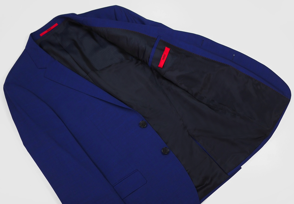 新品99,000円 HUGO BOSSテーラードジャケット ブレザーXLメンズLサイズ48ネイビー38Rビジネス濃紺マルゾット社イタリア製フォーマル ブルー_画像3