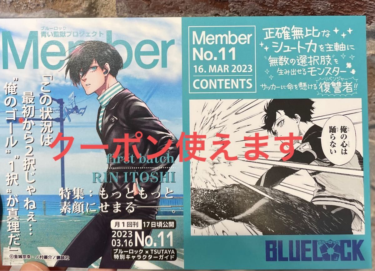 ブルーロック 23巻 TSUTAYA 特典 イラストカード 糸師凛 ポスト ブルーロック 23巻 TSUTAYA 特典 イラストカード 糸師凛 ポスト