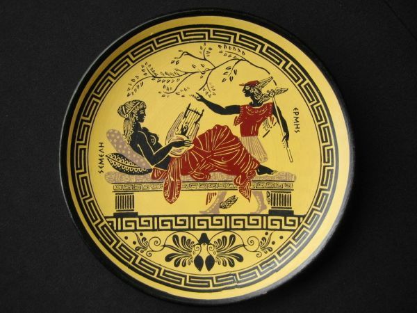 ギリシャ製 皿 MADE IN GREECE 壁掛け 飾り皿 CLASSICAL PERIOD 陶器製 USED SEMEAH EPMHS_画像3
