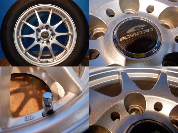 4本set 中古 シュナイダー 16インチ 6.5 5H 114.3 トヨタストレートナット用 新品 夏タイヤ アロースピード 215/60R16 エスティマ カムリ_画像3