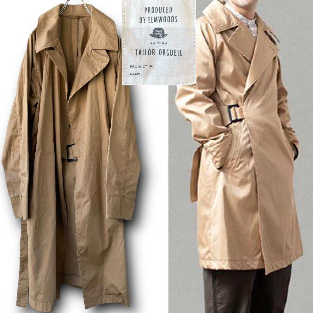 数回着美品 ORGUEIL オルゲイユ コットンツイル ミリタリー ロングコート タイロッケン Tielocken Coat OR-4210A size 44 日本製 トレンチ