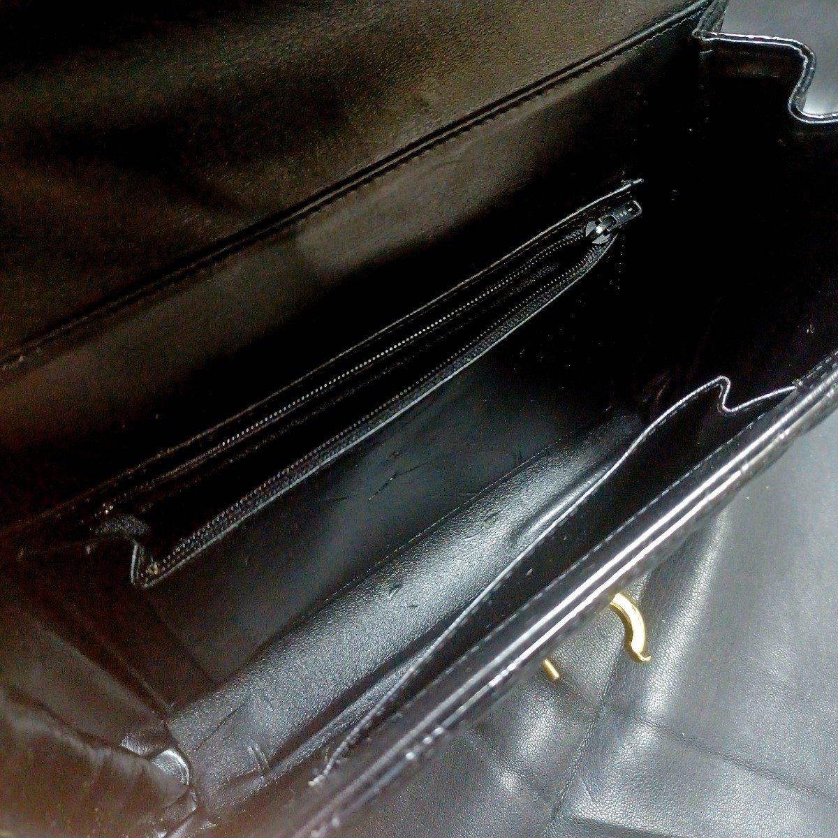 [ black ko]* crocodile type pushed . second bag * black business bag document bag briefcase 