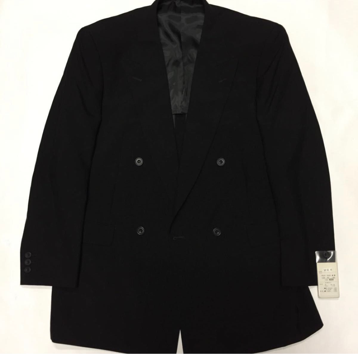 新品高級礼服喪服　フォーマルダブルスーツセットアップ　特大サイズXL BE6 黒
