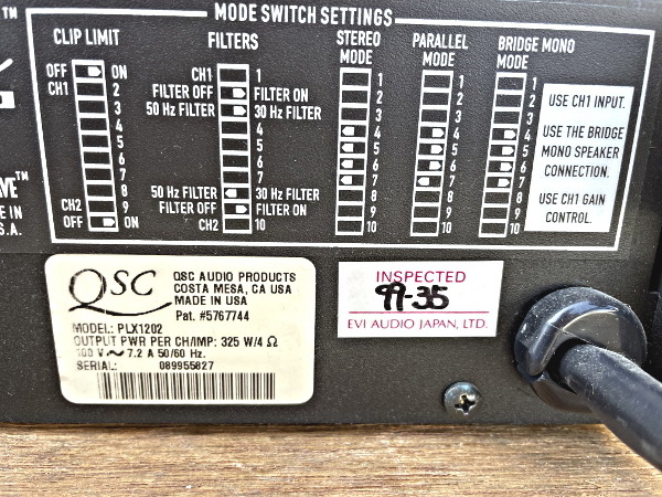 状態良好 QSC AUDIO USA製 パワーアンプ PLX1202 ② | www.one1medical