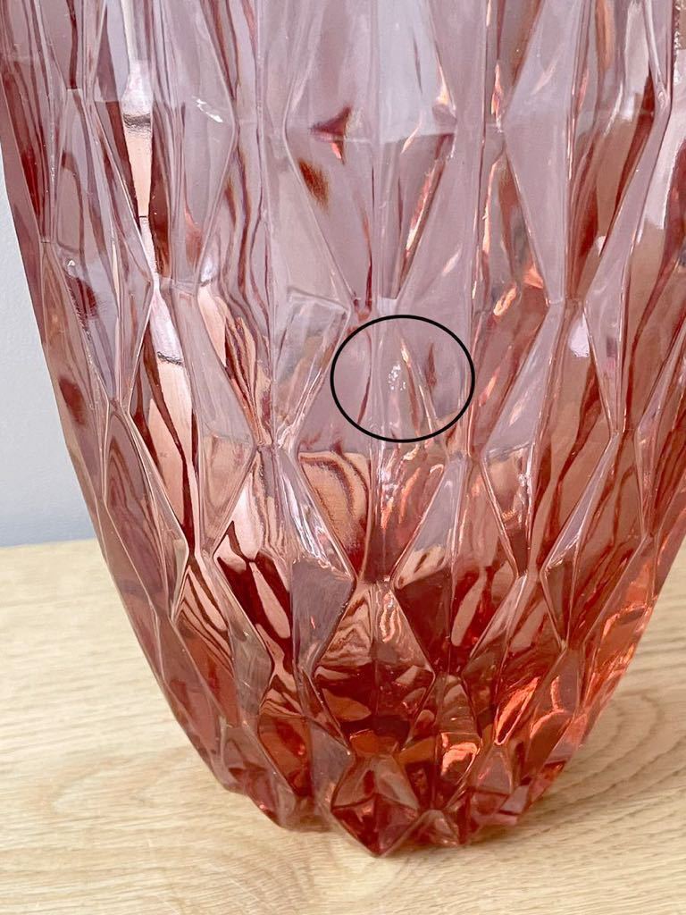 UN8】HOYA GLASS ホヤクリスタル フラワーベース 花瓶 花器 花入 クリスタルカット ホヤ クリスタルガラス _画像6