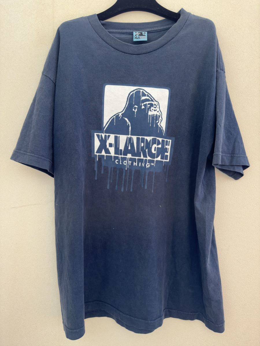 エクストララージ X-large 初期タグ Tシャツ ネイビー 半袖 - Tシャツ