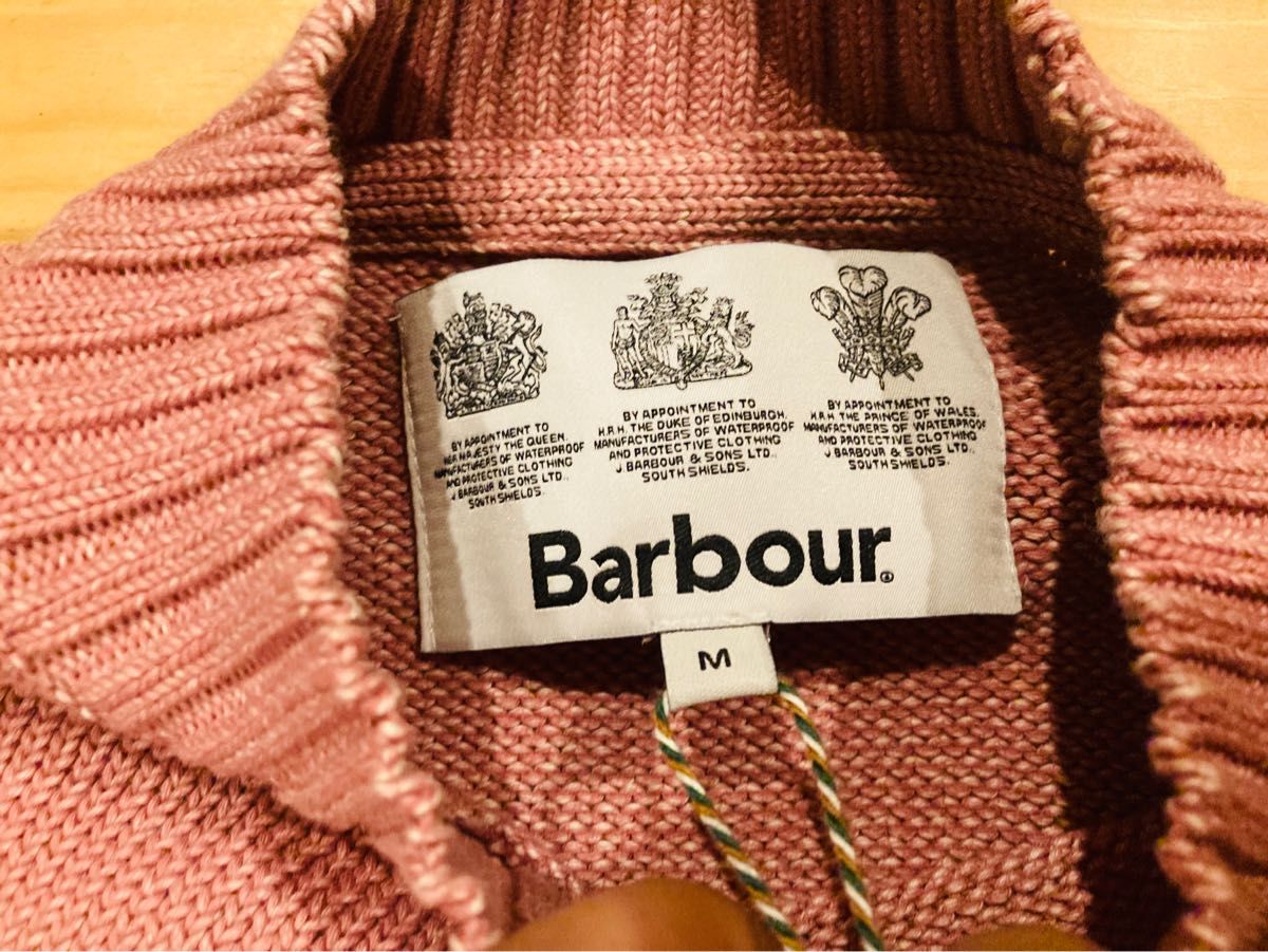 Barbour ニット 春 セーター 新品 ピンク M クルーネック Rothay バブアー