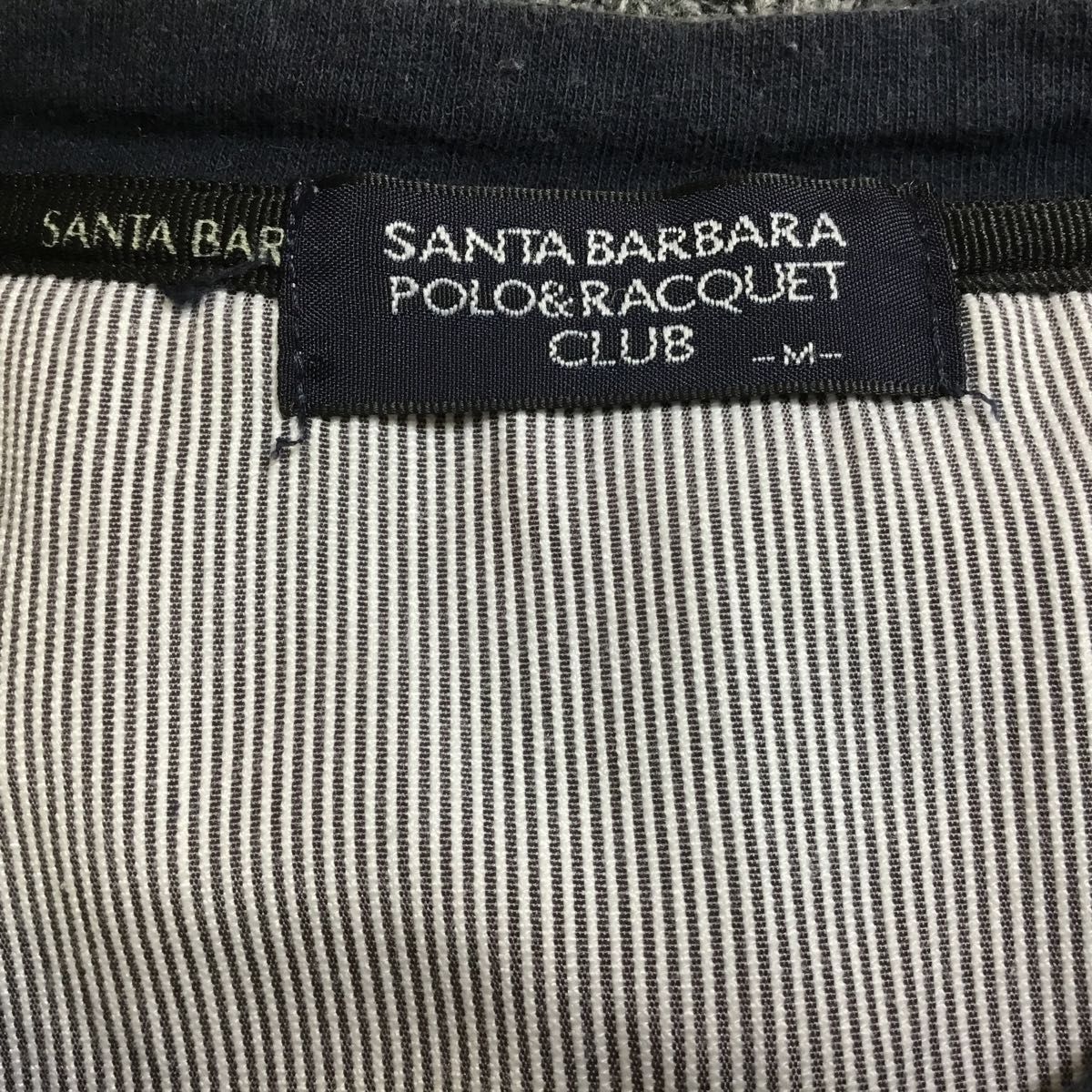 サンタバーバラ ポロ＆ラケットクラブ T シャツ M サイズ ジップ 刺繍ロゴ 半袖Tシャツ ポケットTシャツ