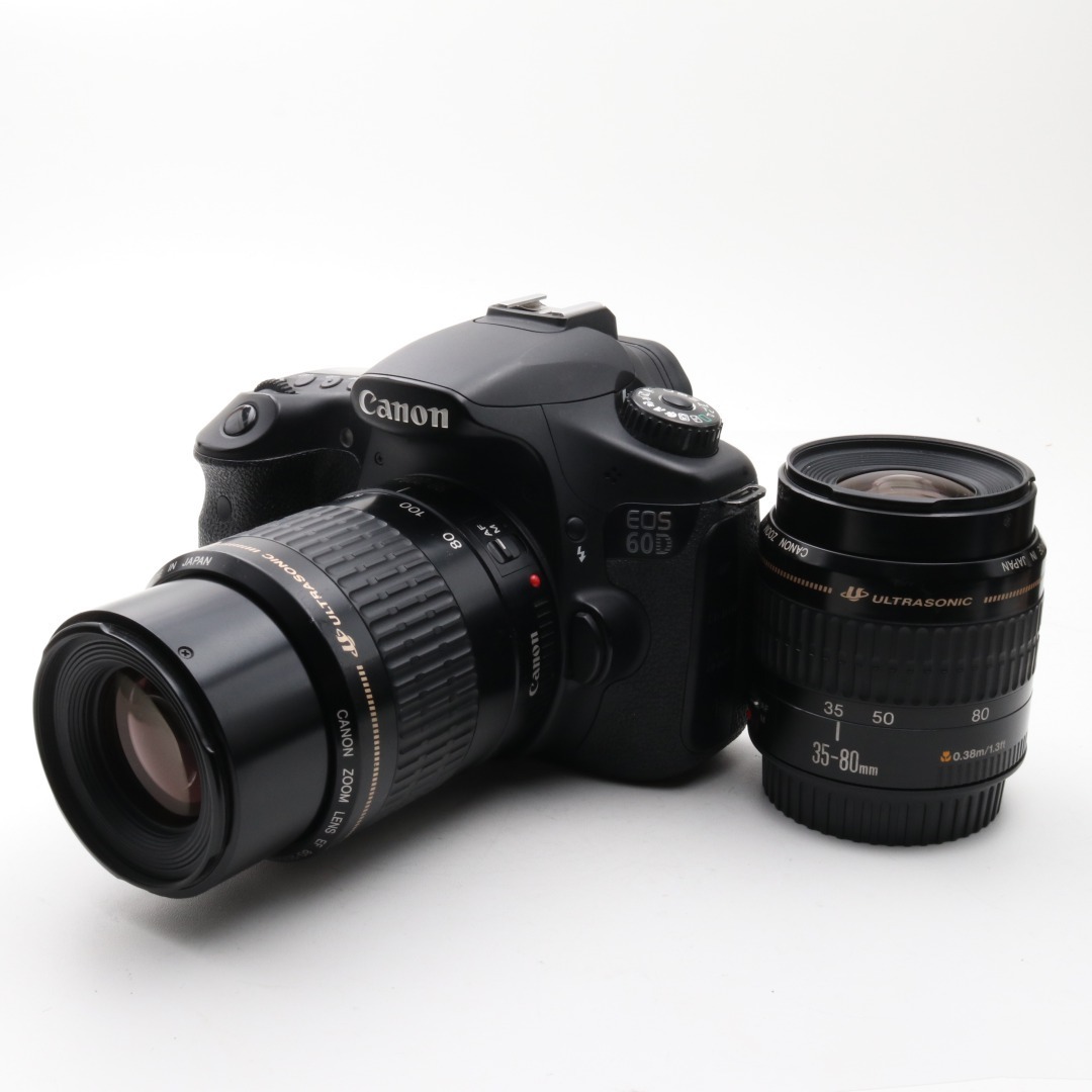 中古 美品 Canon 60D ダブルズームセット キャノン 一眼レフ カメラ 自撮り おすすめ 初心者 入門機 新品SDカード8GB
