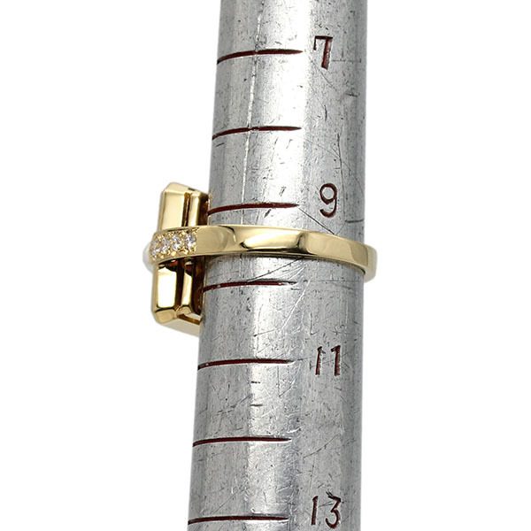  Mikimoto MIKIMOTO жемчуг бриллиант ракушка K18YG кольцо 9.5 номер 