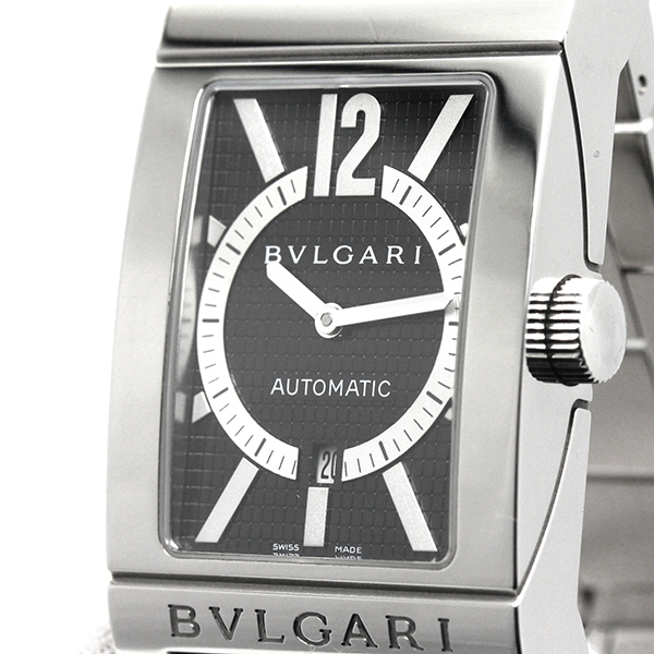 ブルガリ BVLGARI レッタンゴロ RT45S 黒文字盤 SS メンズ腕時計 自動 