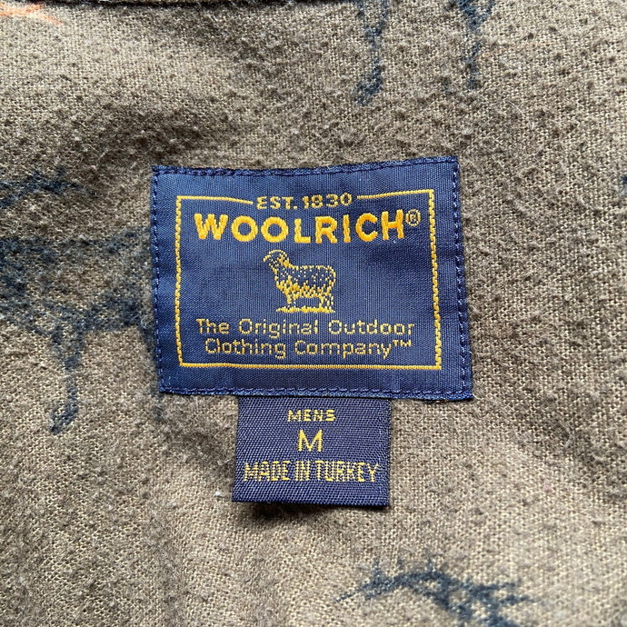 WOOLRICH ウールリッチ 総柄 オールプリント アニマル 鹿 シカ シャモアクロスシャツ 長袖シャツ メンズM_画像9