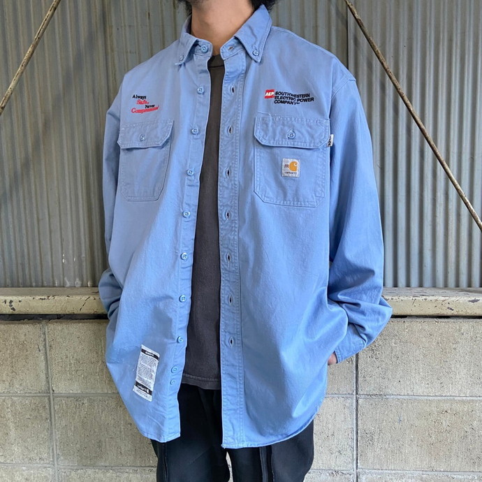 セール】 Carhartt カーハート メンズXL相当 ワークシャツ 長袖 企業