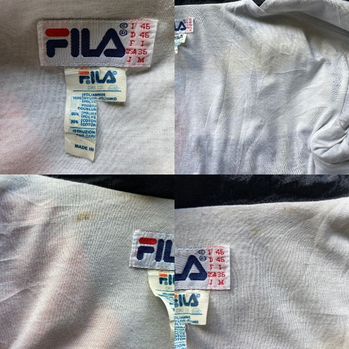 レア 90年代 FILA フィラ クレイジーパターン ロゴ刺繍 星 ナイロンジャケット メンズM_画像10