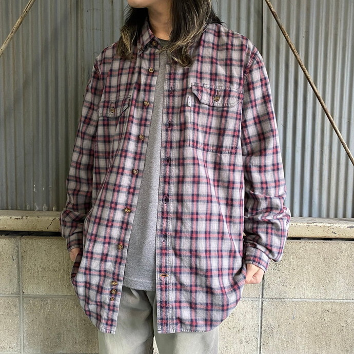 Carhartt Regledted Fit Pleach Button Plaid Dow