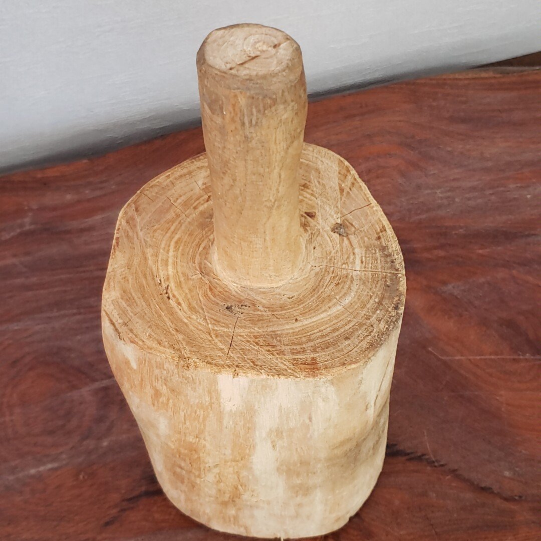 藁打ち 砧 きぬた 横槌 木槌 直径約14㎝×全長25cm 稲叩き 木製品