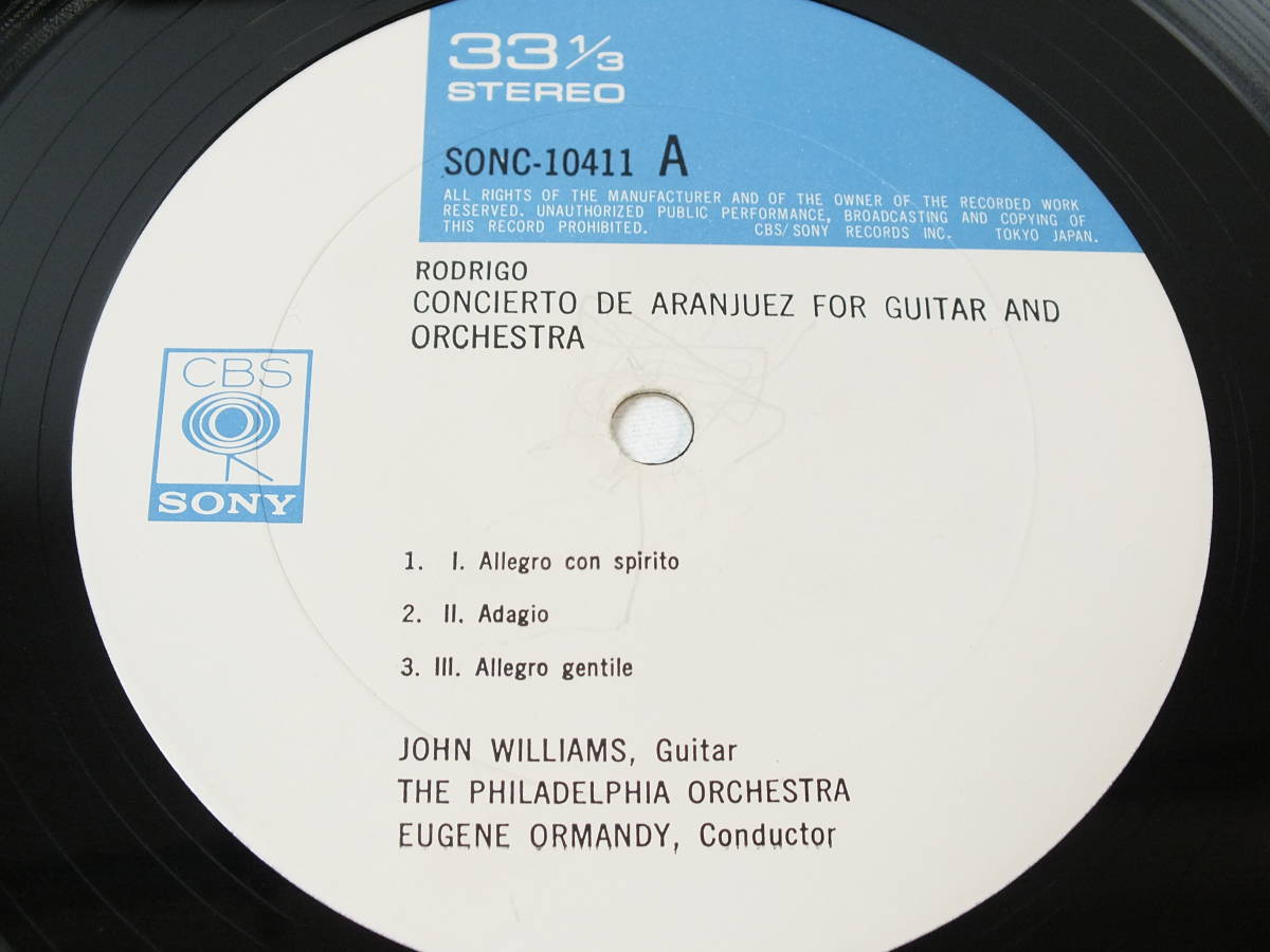 SONC-10411 【ギター】　ジョン・ウィリアムス　ユージン・オーマンディ　ある貴紳のための幻想曲　LP 【8商品以上同梱で送料無料】_画像4