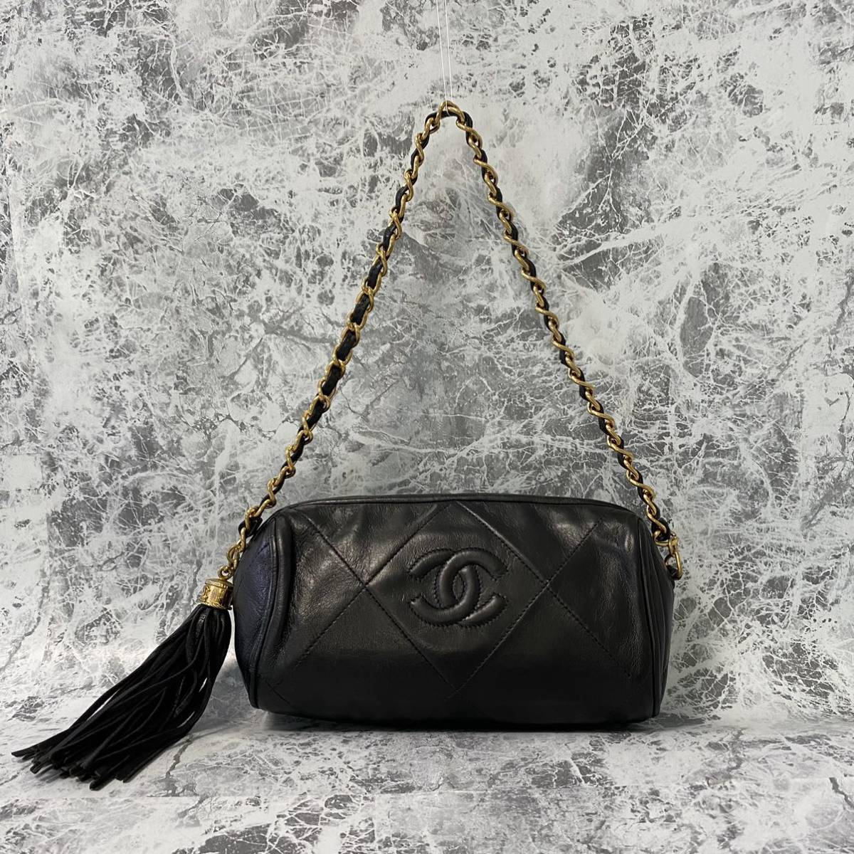 Chanel Vintage Mini Diamond CC Barrel Bag