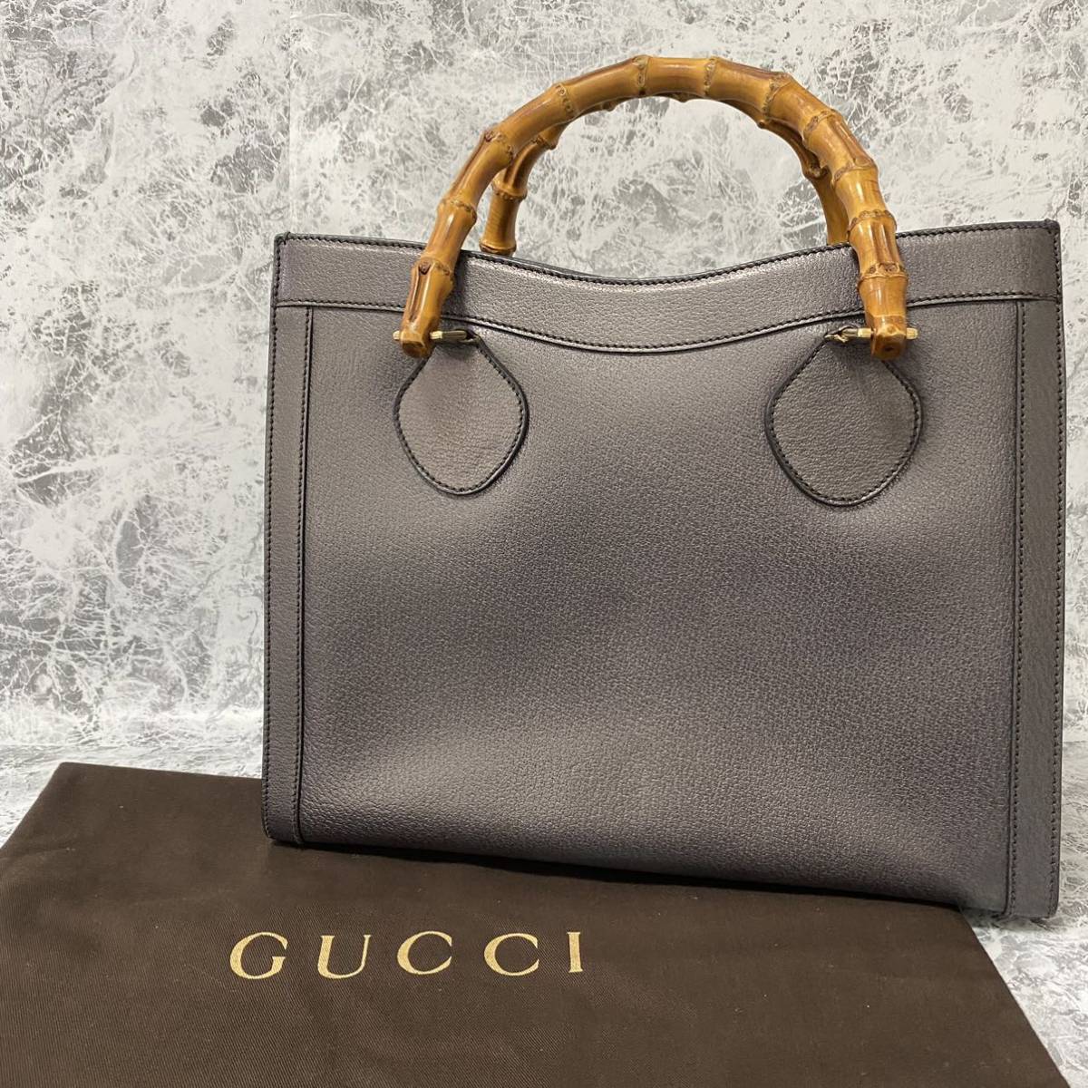 GUCCI グッチ オールドグッチ バンブーレザートートバッグ-