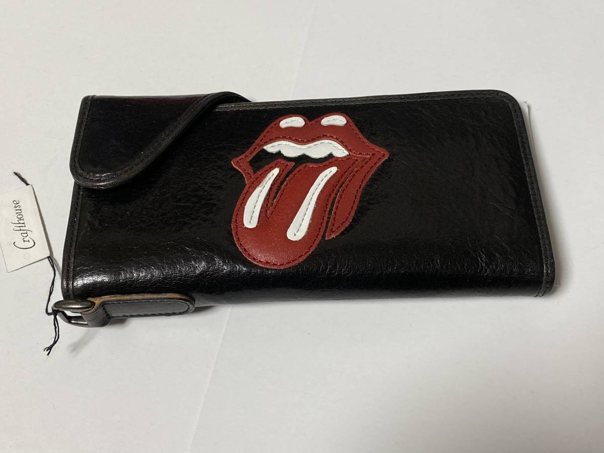 Rolling Stones 【 ローリングストーンズ 】 デザイン 長財布 ブラック 赤ロゴ 　未使用展示品